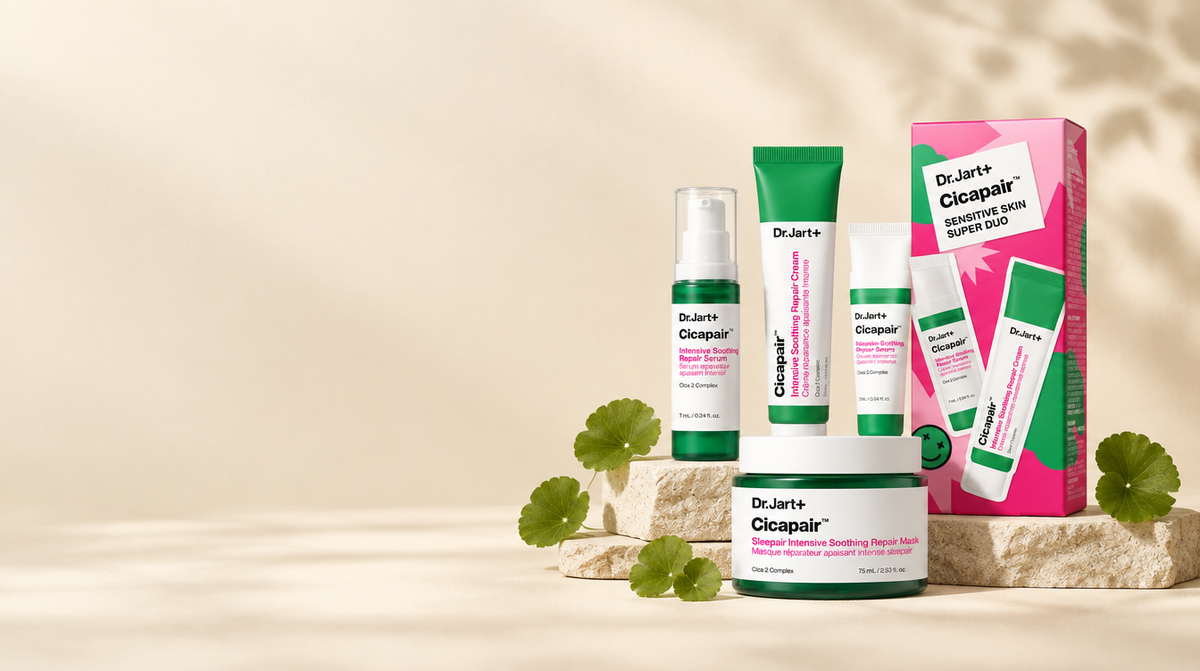 Dr.Jart+ Cicapair producten met centellablaadjes