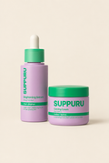 SUPPURU Serum en Crème Duo: Verhelderend Serum en Kalmerende Crème samen