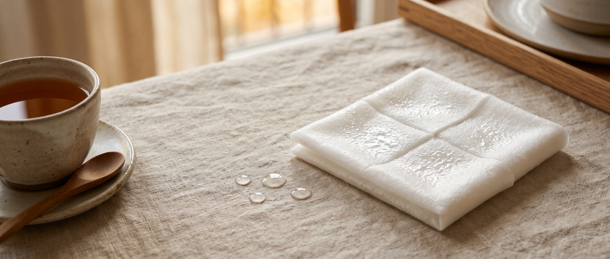 Sheet mask op linnen met thee